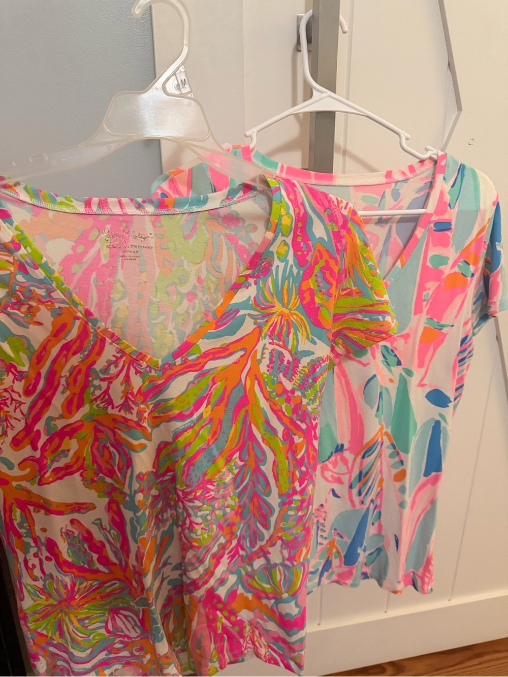 Lilly Pulitzer Short Sleeve V-Neck Top - Pink Multi